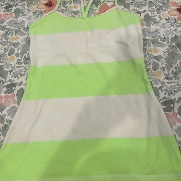 lululemon athletica Tops - lululemon athletica Lime Green and White Tank Top